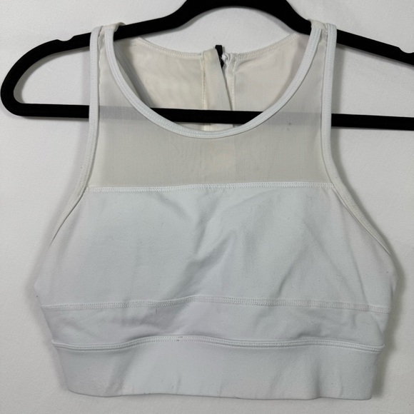 Zyia White Compression Sports Bra with Mesh Panel Womens Size S - Picture 1 of 7